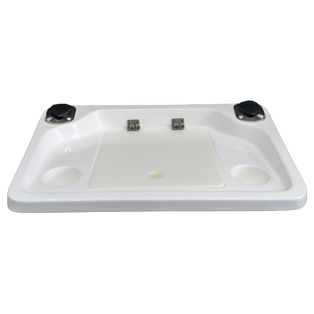 SeaKing SK-B02 Fibreglass Bait Board with 2 Rod Holders and 2 Cup Holders - 650 x 430mm