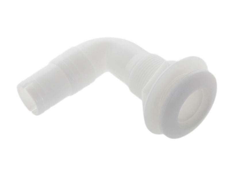 Thru Hull Skin Fitting with 90 Degree Elbow White 1.1/8in