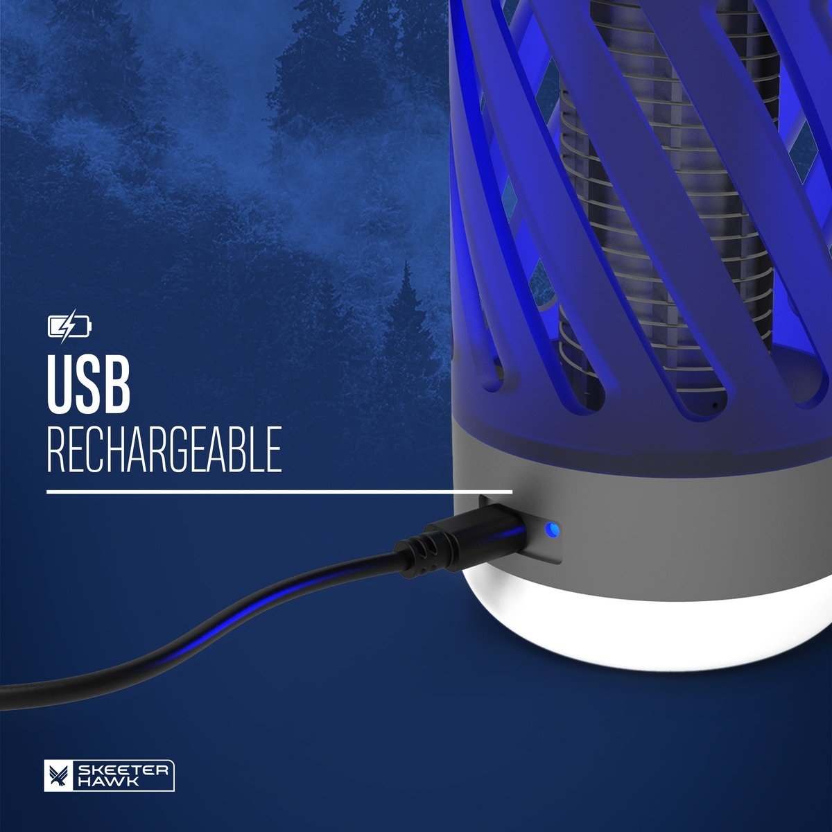 Skeeter Hawk Rechargeable Personal Mosquito Zapper with Lantern 