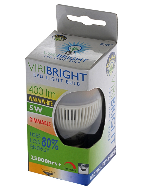 Globe LED Light Bulb Screw Fitting 5w 2800K 230Vac