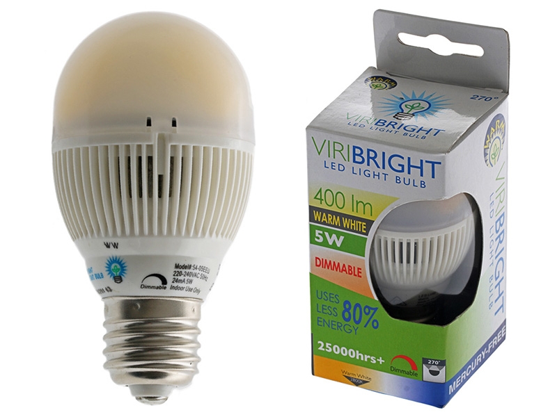 Globe LED Light Bulb Screw Fitting 5w 2800K 230Vac