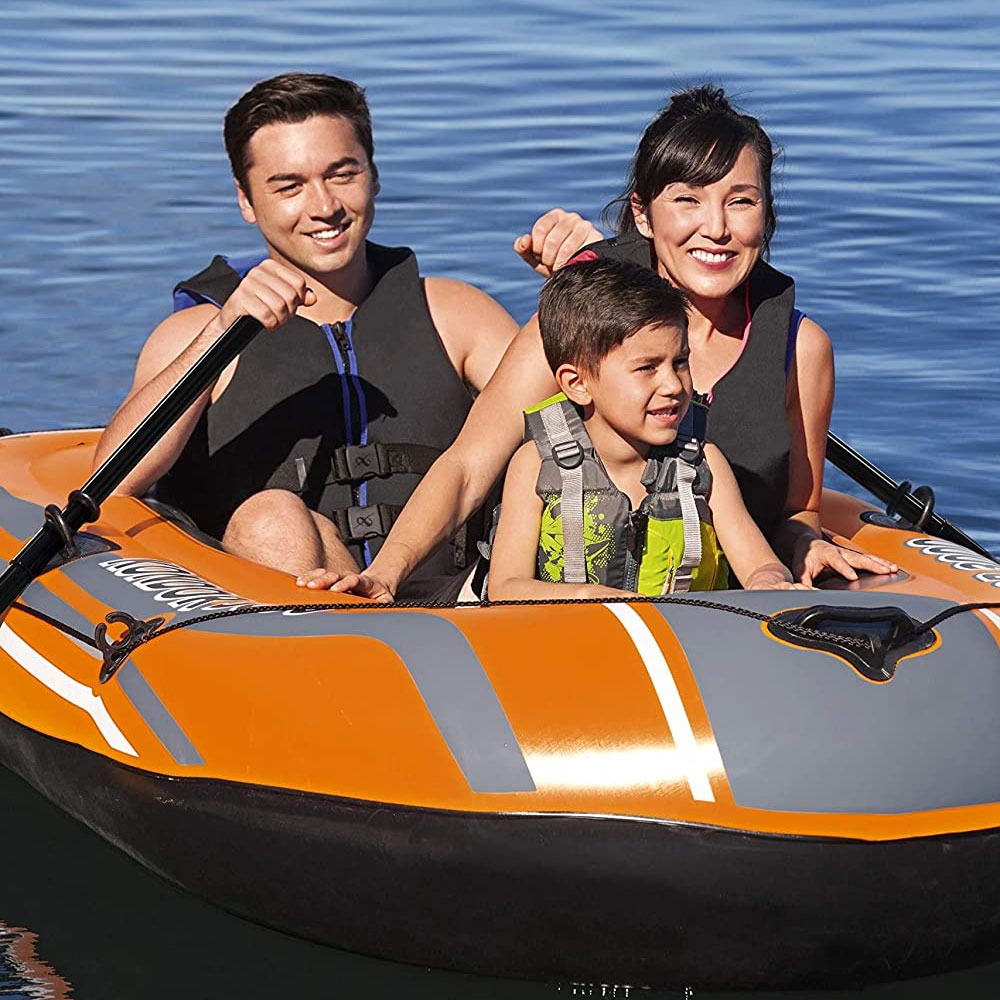 Bestway Kondor 3000 Kids 3 Person Inflatable Boat with Oars and Hand Pump 2.2 x 1.41m