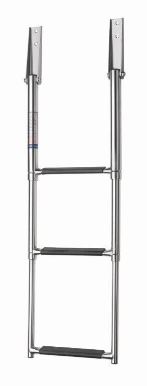 V-Quipment 3-Step Telescopic Stainless Steel Boarding Ladder with Black Grips