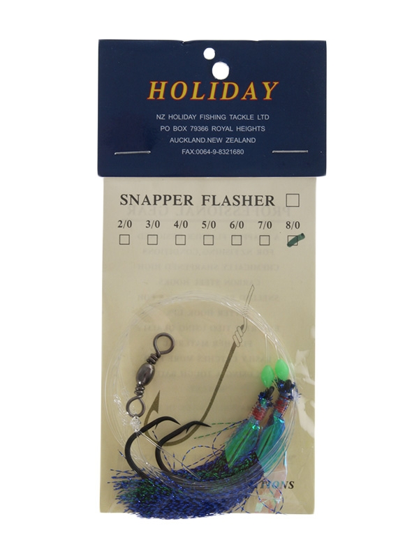 Holiday Snapper Flasher Rigs Size 8/0 Trace 60lb