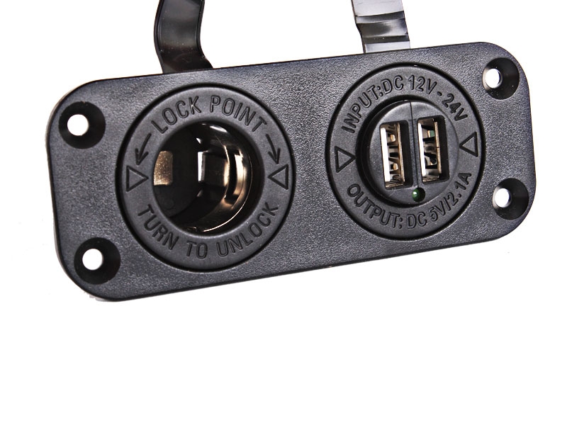 Cigarette Lighter and Dual USB Socket