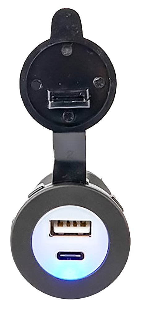 Socket Dual USB-A/USB-C 5V 3A 12-24V