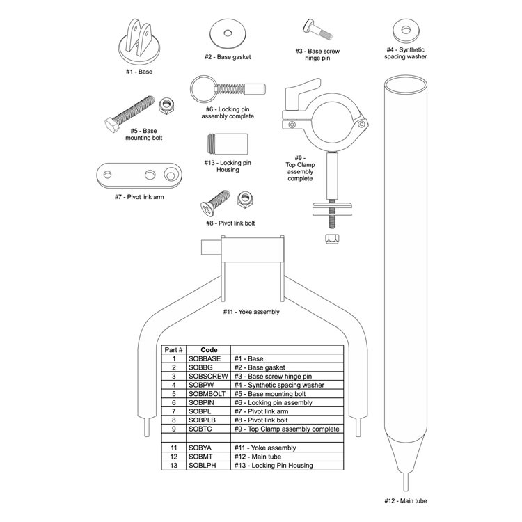 Kilwell Slimline Outrigger Base M6 Screw