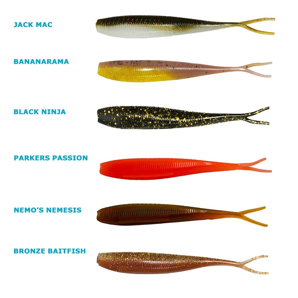 Catch Black Label Livies Jerkshad Soft Bait 14-Piece Sampler 7in