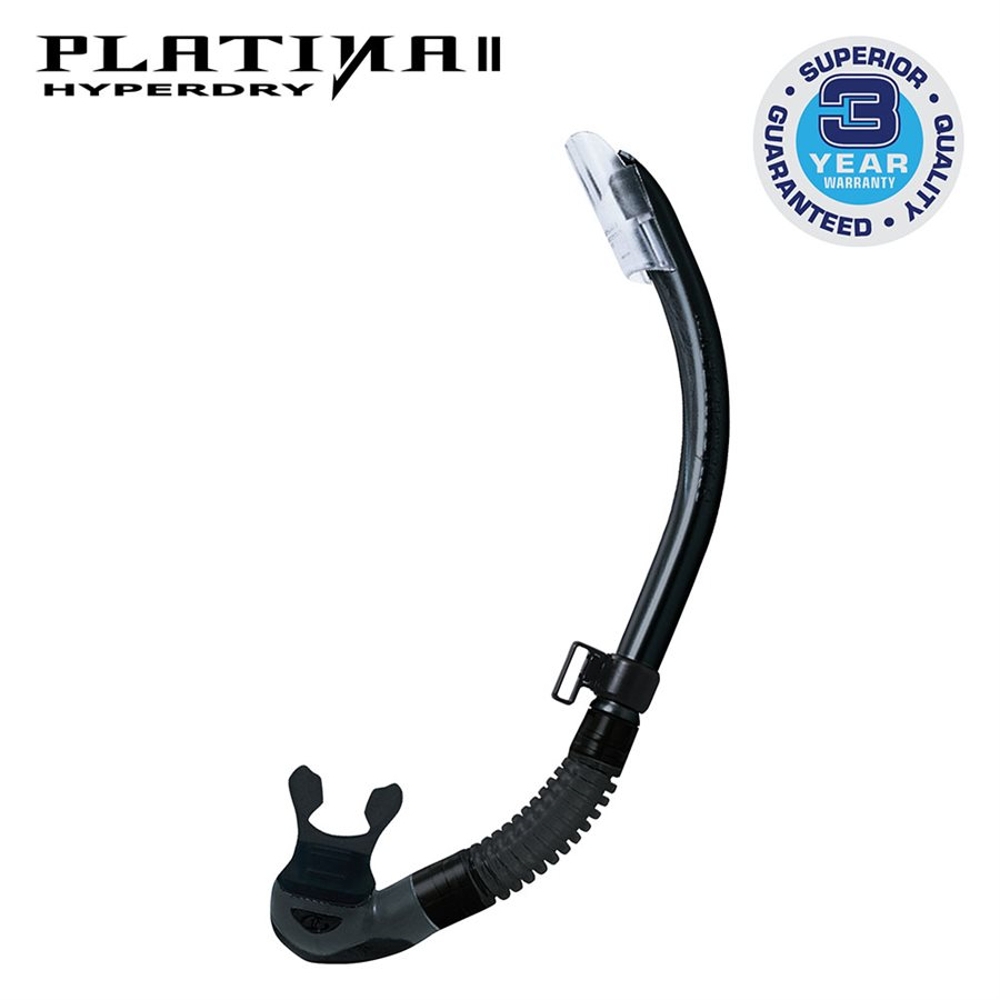 TUSA Platina Hyperdry II Snorkel Black/Black Silicone