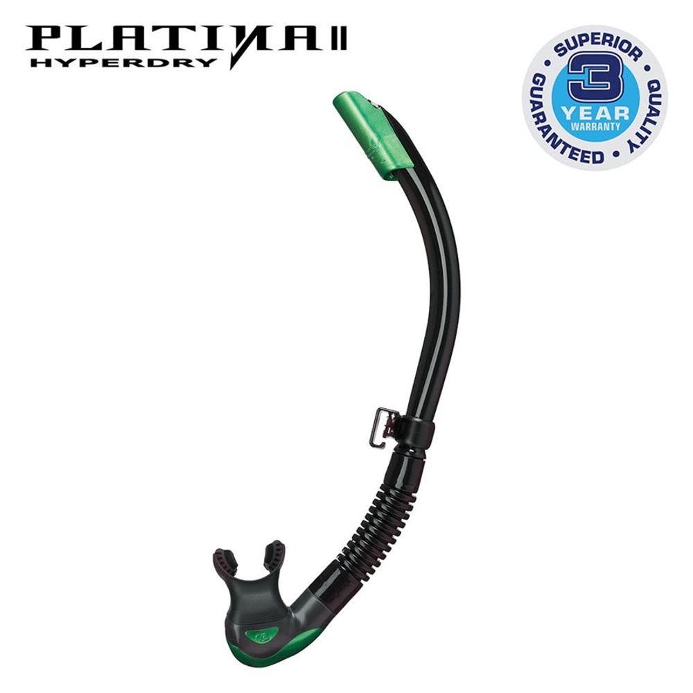 TUSA Platina Hyperdry II Snorkel Energy Green/Black Silicone