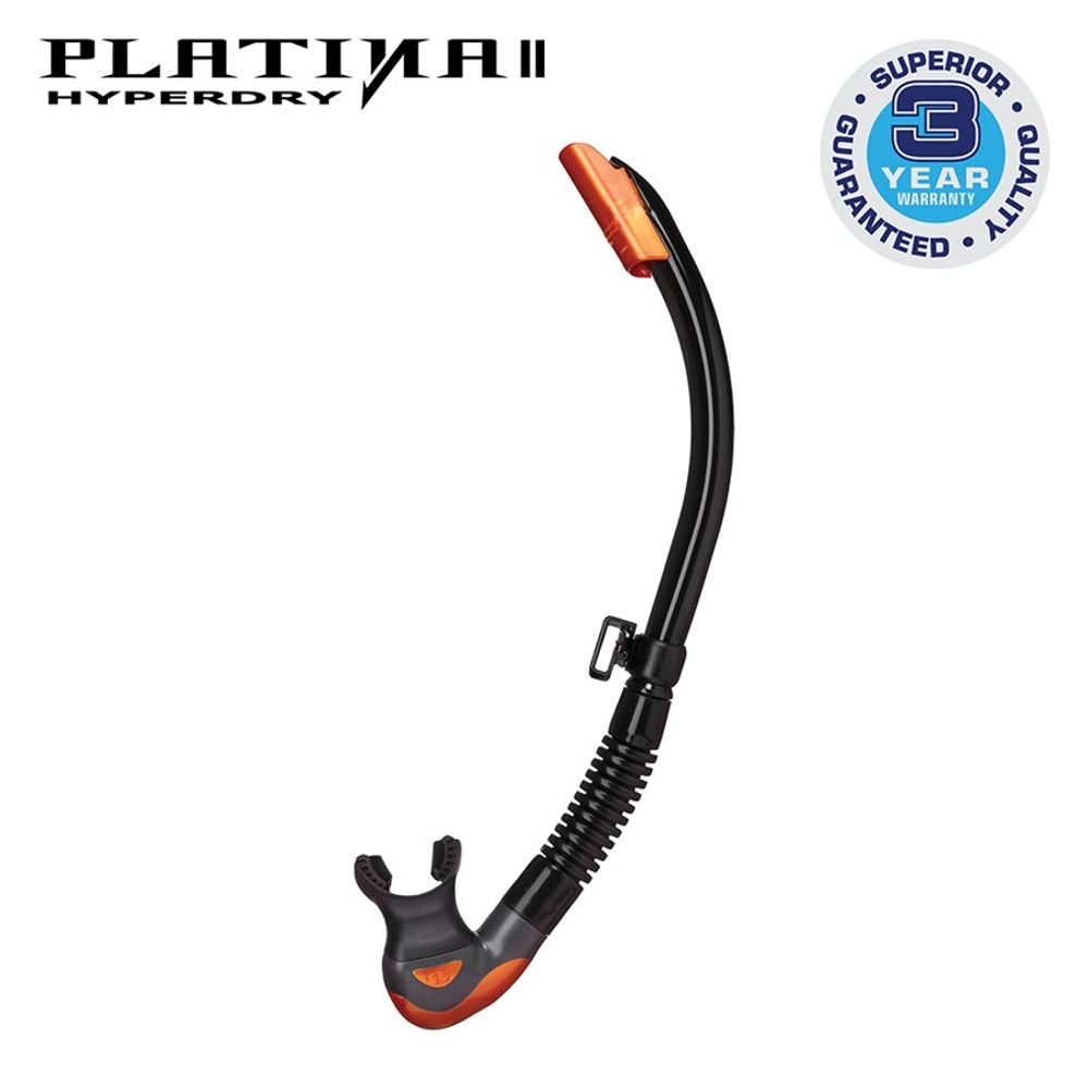 TUSA Platina Hyperdry II Snorkel Energy Orange/Black Silicone