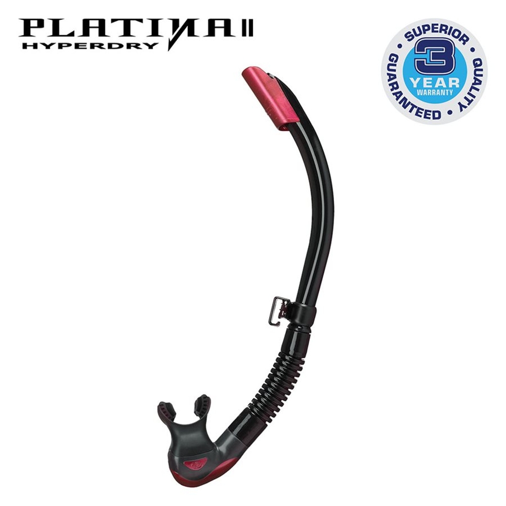 TUSA Platina Hyperdry II Snorkel Rose Pink/Black Silicone