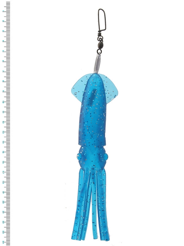 Single Rigged Squid for Dredges and Daisy Chains 7in Blue
