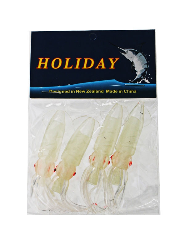 Holiday Lumo Squid Lures 3in Pack Qty 4