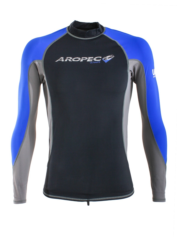 Aropec Myth Lycra Mens Long Sleeve Rash Top Blue XL
