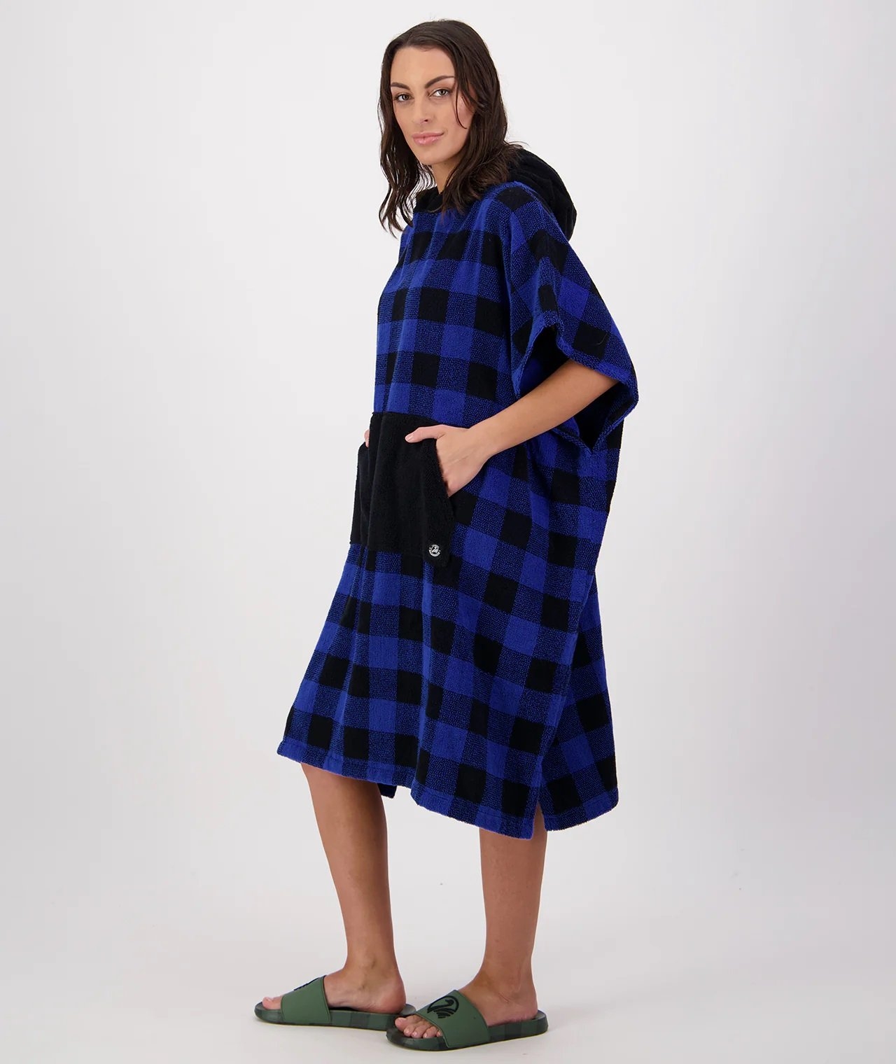 Swanndri Sumner V3 Adult Hooded Towel Blue/Black Check