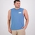 Swanndri Lindis Printed Mens Singlet Smoke Blue S