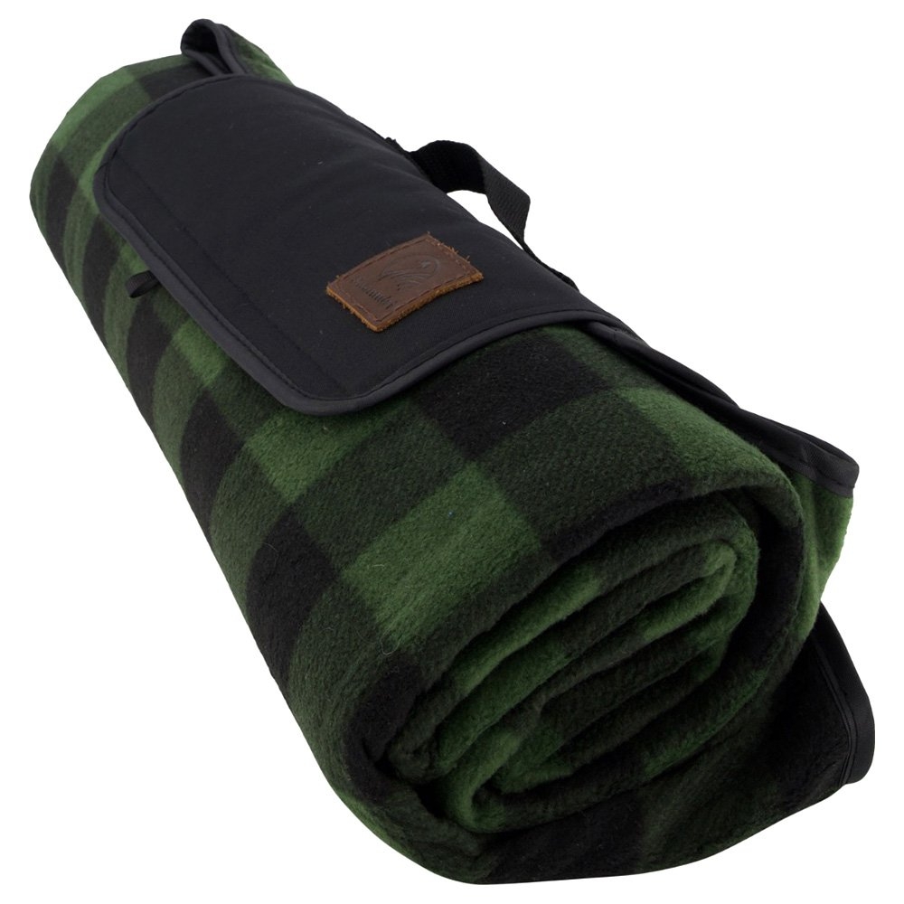 Swanndri Fleece Picnic Blanket V2 Olive/Black Check