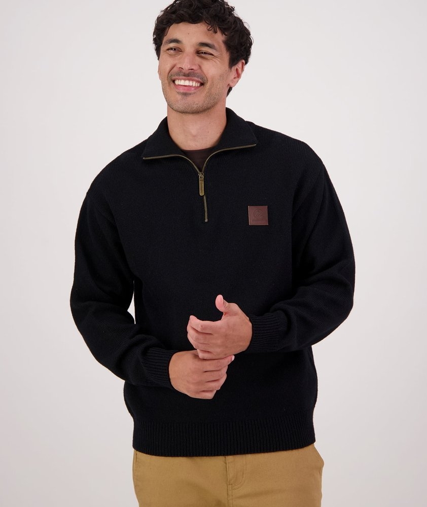 Swanndri Mens Mariner Wool Zip Neck Jersey