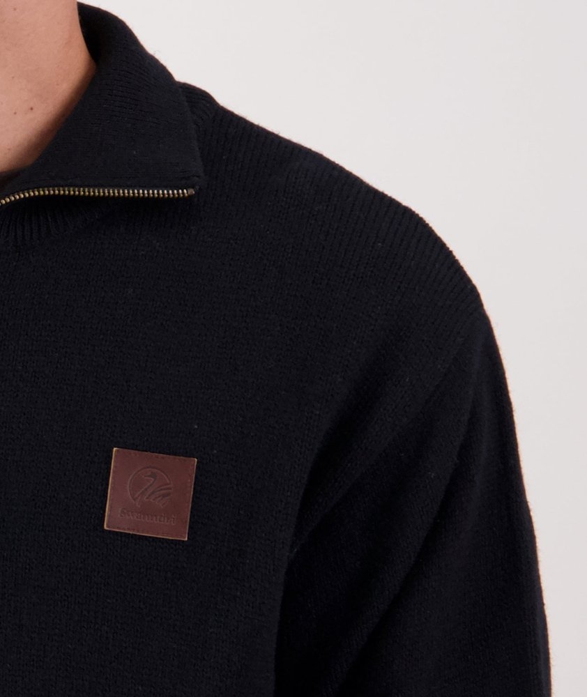Swanndri Mens Mariner Wool Zip Neck Jersey