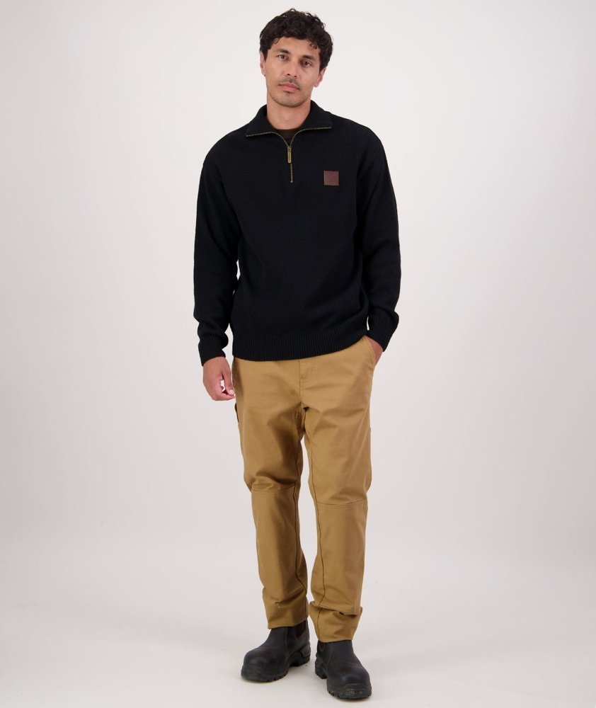 Swanndri Mens Mariner Wool Zip Neck Jersey