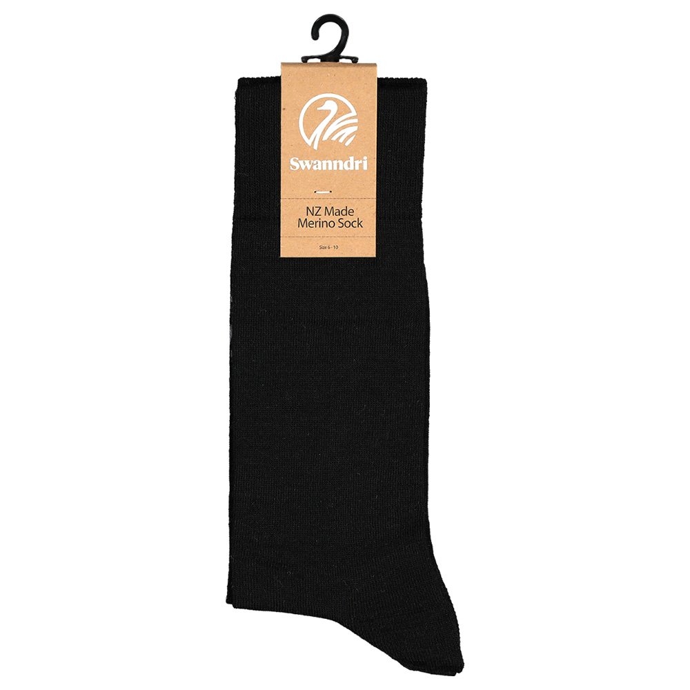Swanndri Merino Dress Socks Black US3-6 / UK2-5