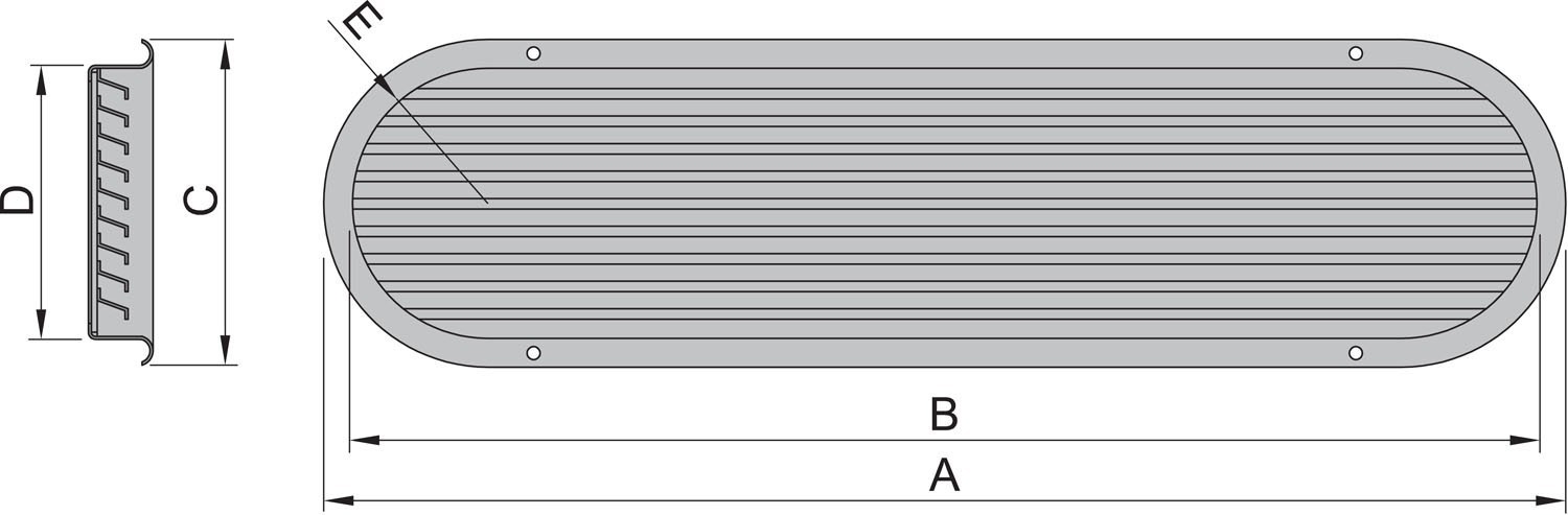 VETUS Louvred Air Suction Vent Type SSVl 70