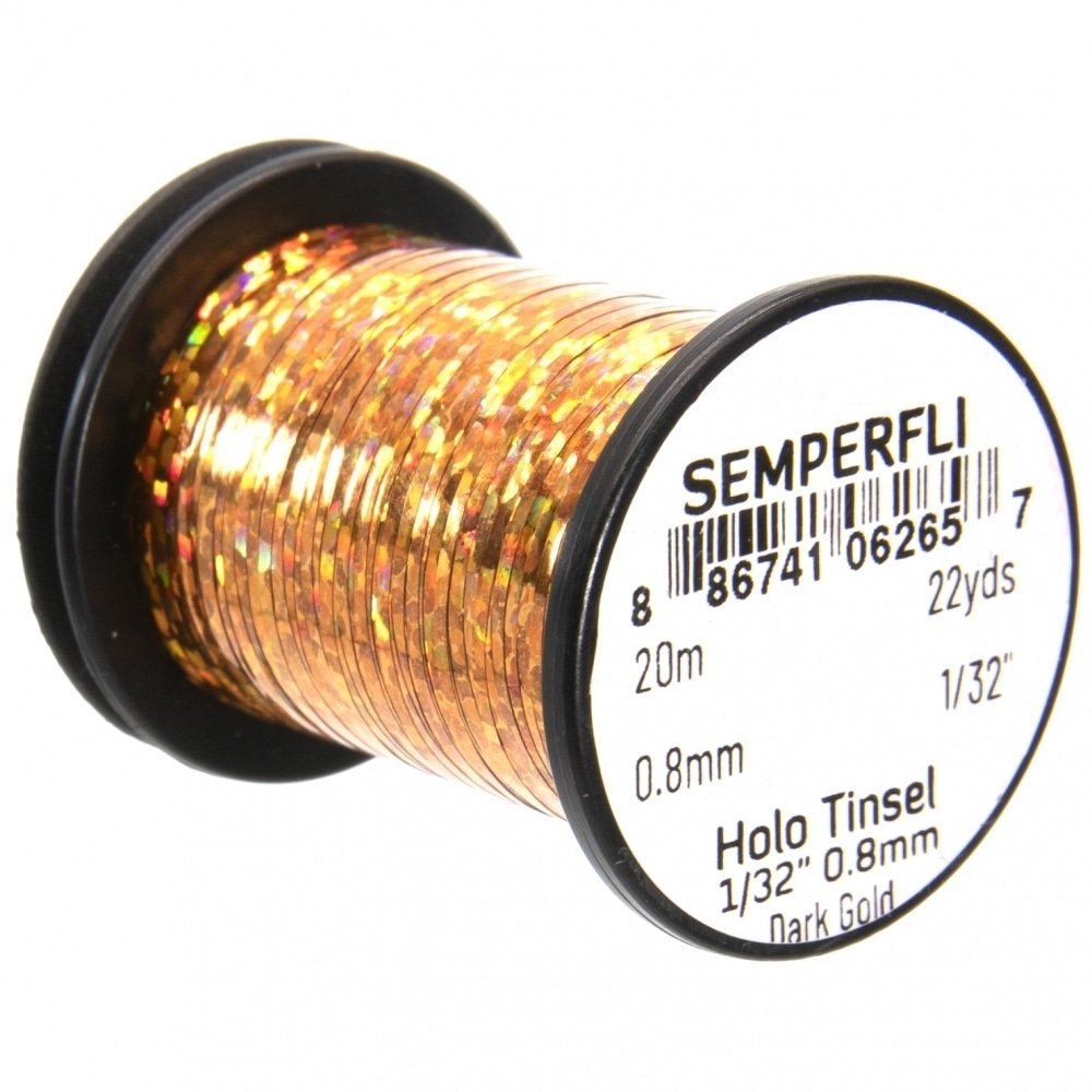 Semperfli Fly Tying Holo Tinsel Dark Gold 0.8mm x 20m