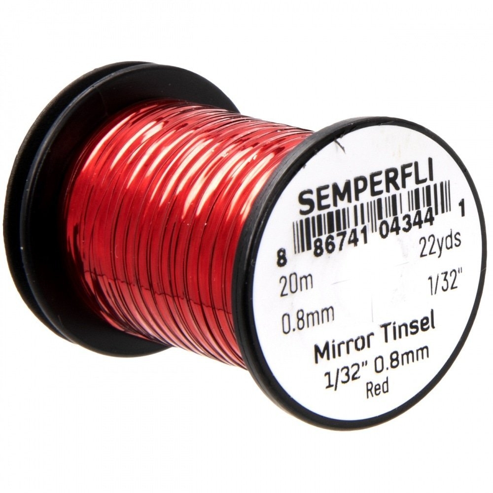 Semperfli Fly Tying Mirror Tinsel Red 0.8mm x 20m
