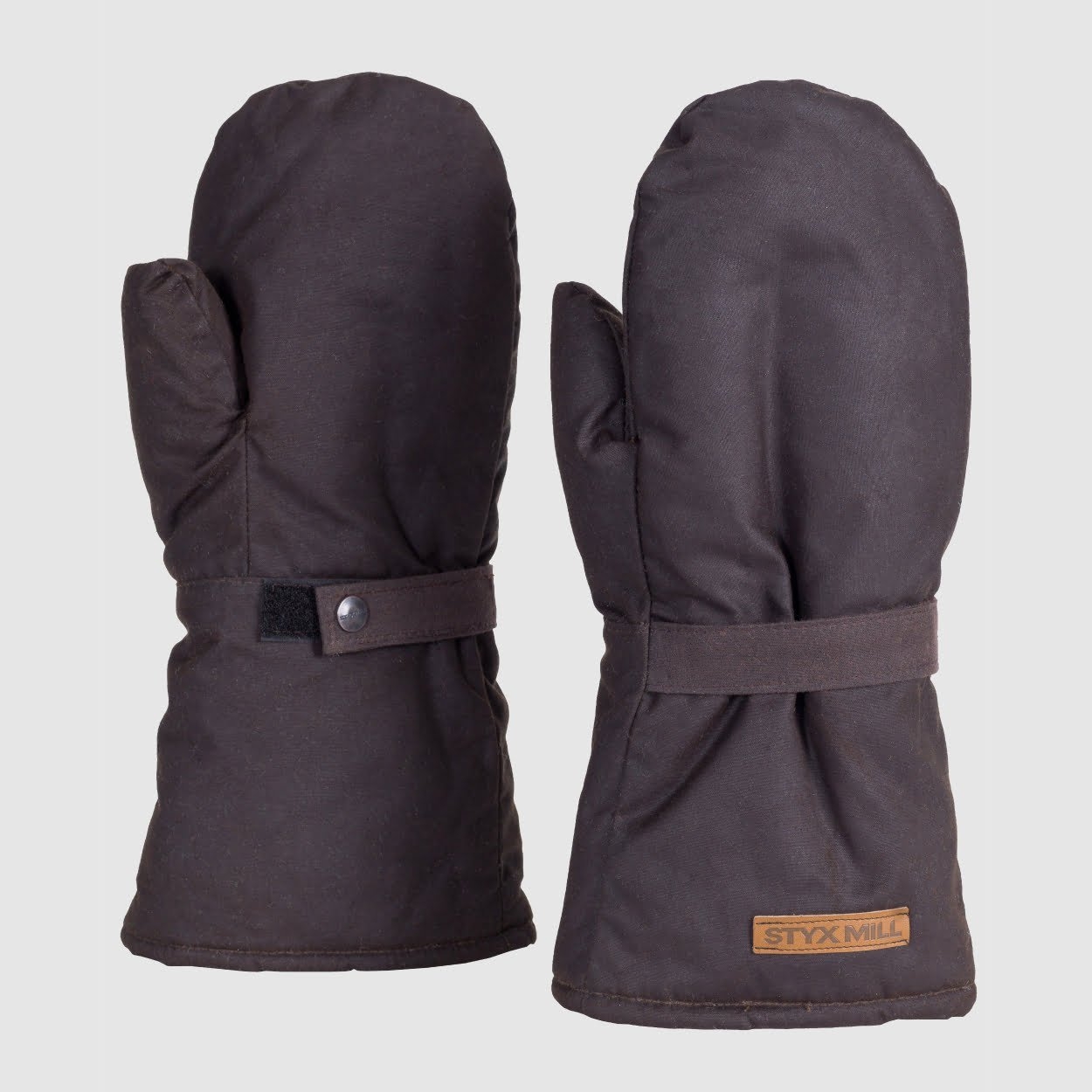 Styx Mill Oilskin Fur Lined Mittens Brown S