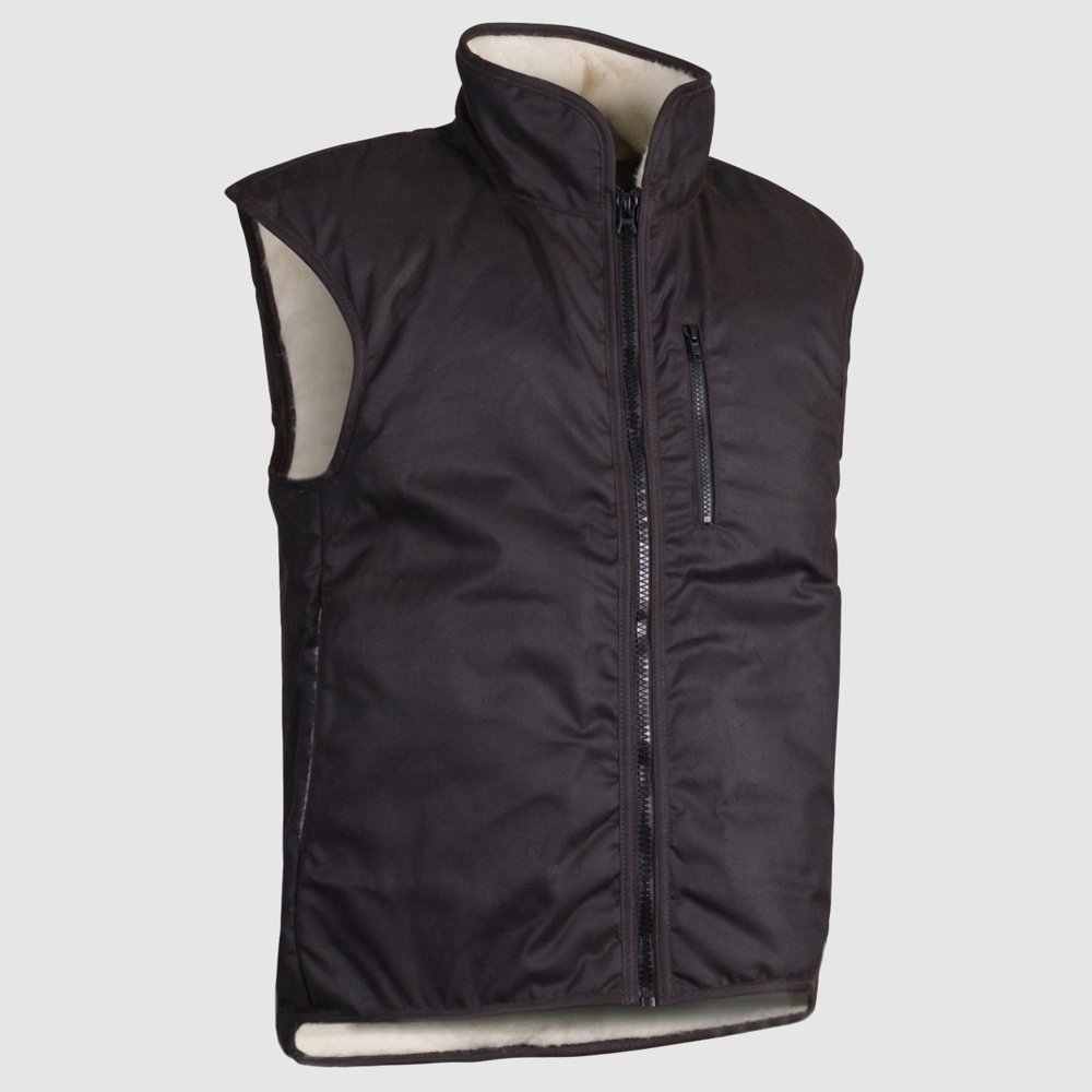 Styx Mill Oilskin Shearling Lined Vest No Tail