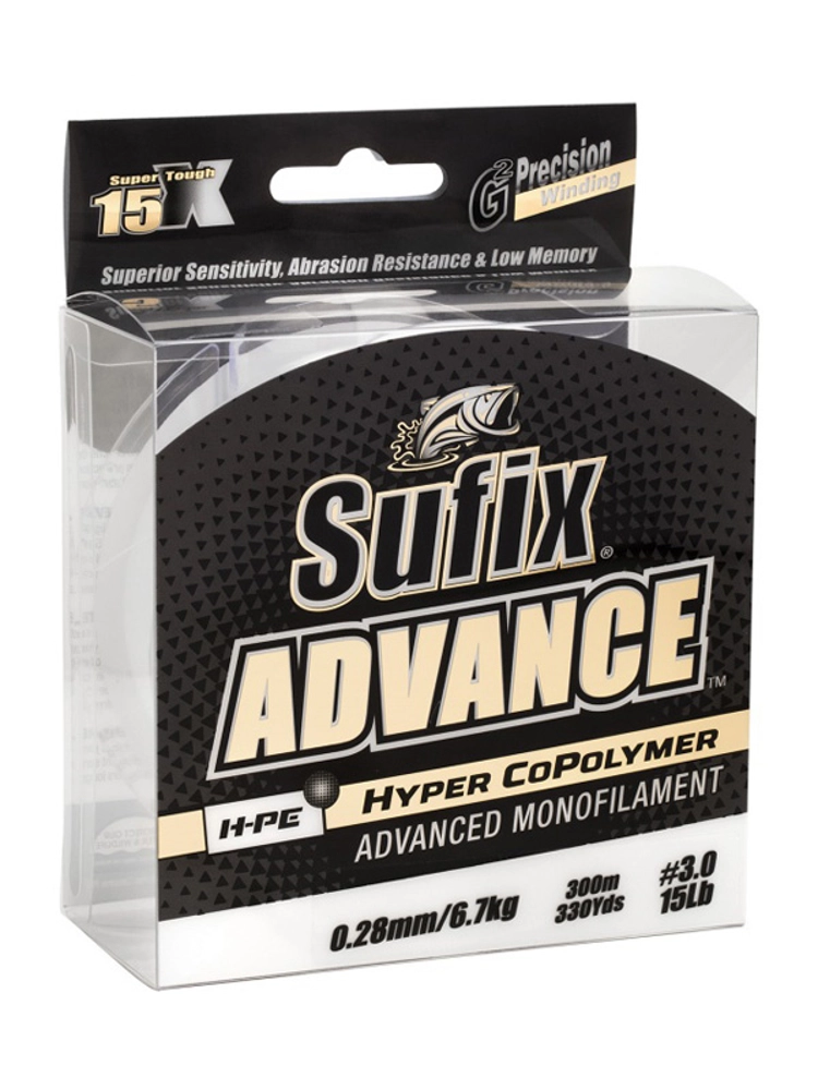 Sufix Advance H-PE Monofilament Clear 300m 15kg Sufix Advance H-PE Monofilament Clear 300m 15kg
