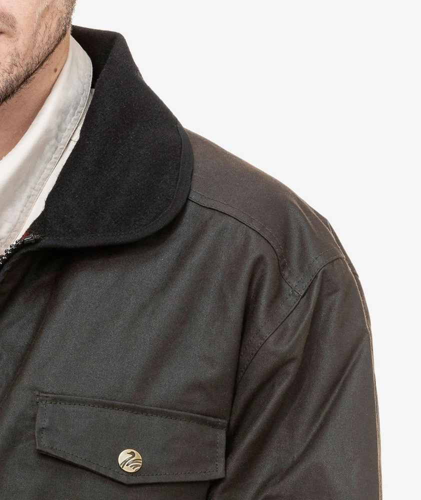 Swanndri Waimak Mens Wool Lined Oilskin Jacket Swanndri Waimak Mens Wool Lined Oilskin Jacket