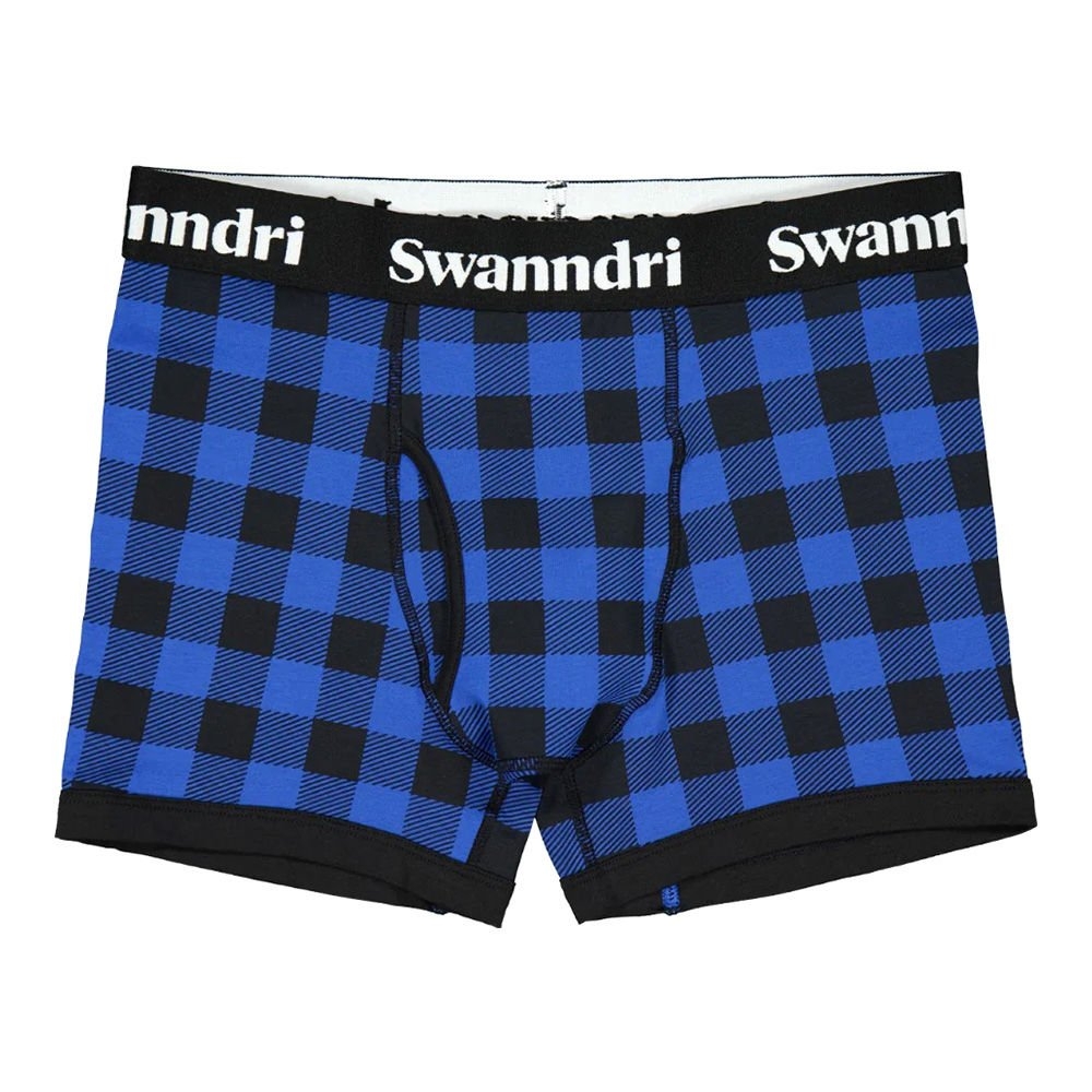 Swanndri SS24 Cotton Mens Underwear Blue/Black Check Large