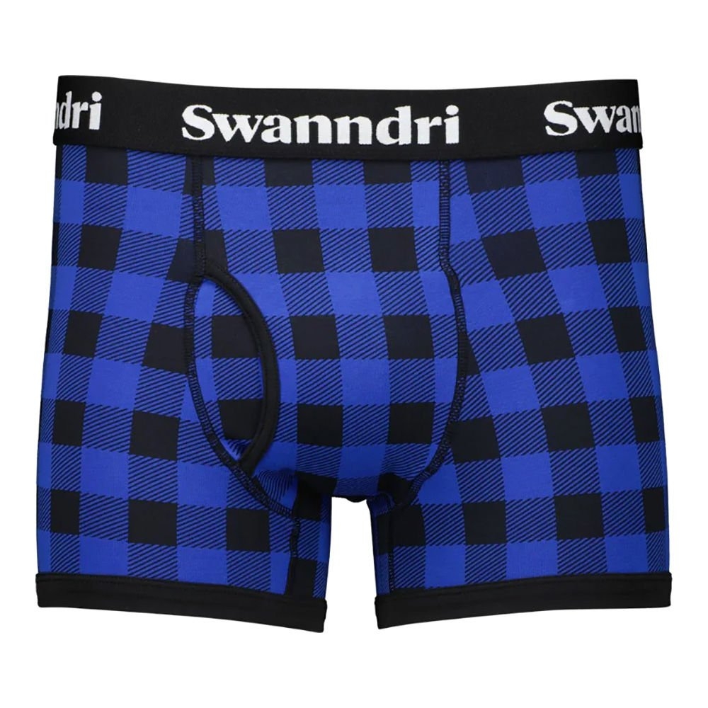 Swanndri SS24 Cotton Mens Underwear Blue/Black Check Large