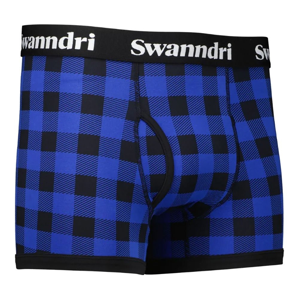 Swanndri SS24 Cotton Mens Underwear Blue/Black Check Large