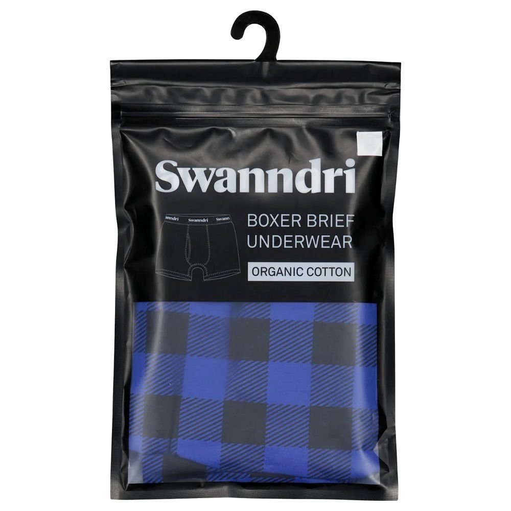 Swanndri SS24 Cotton Mens Underwear Blue/Black Check Large