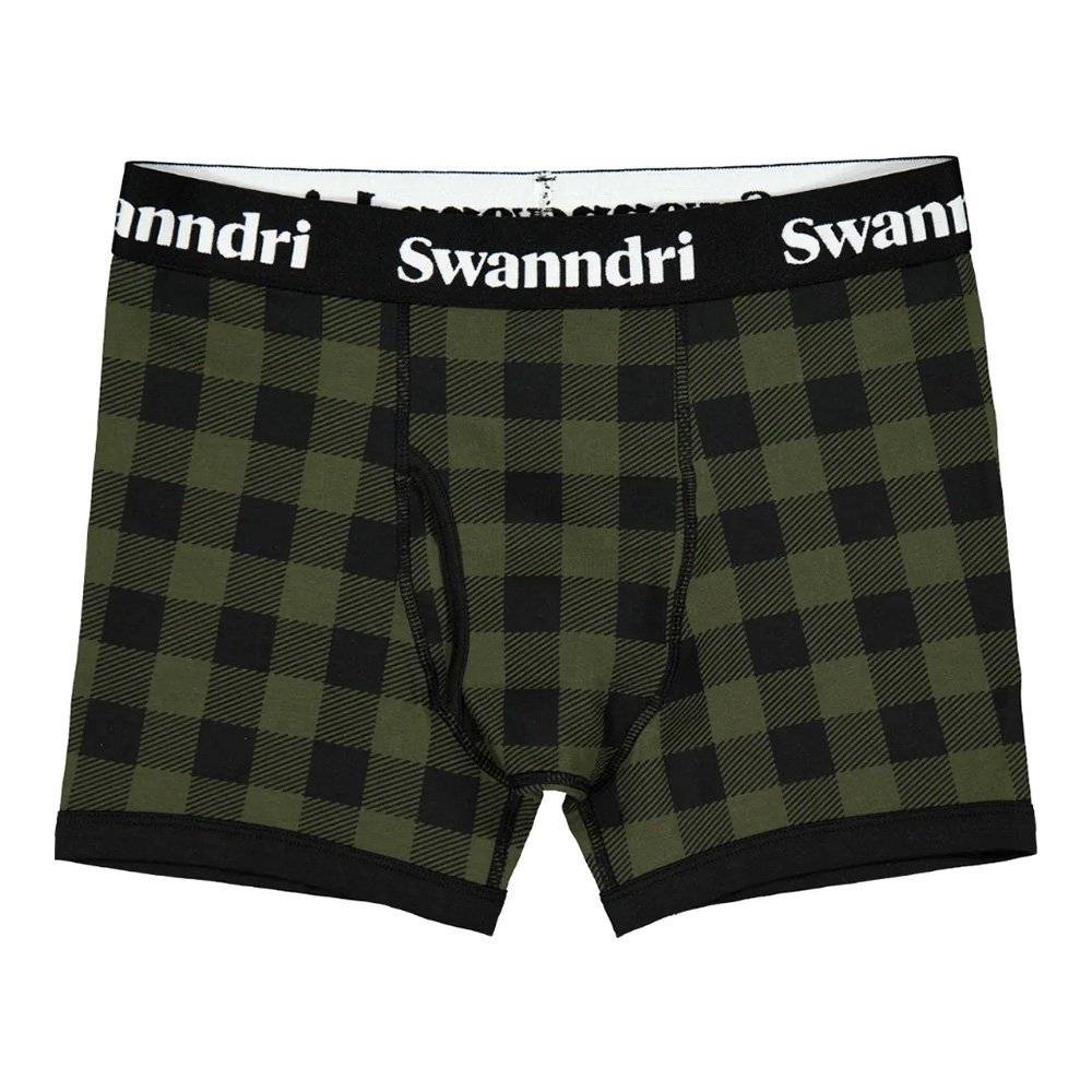 Swanndri SS24 Cotton Mens Underwear Olive/Black Check Large