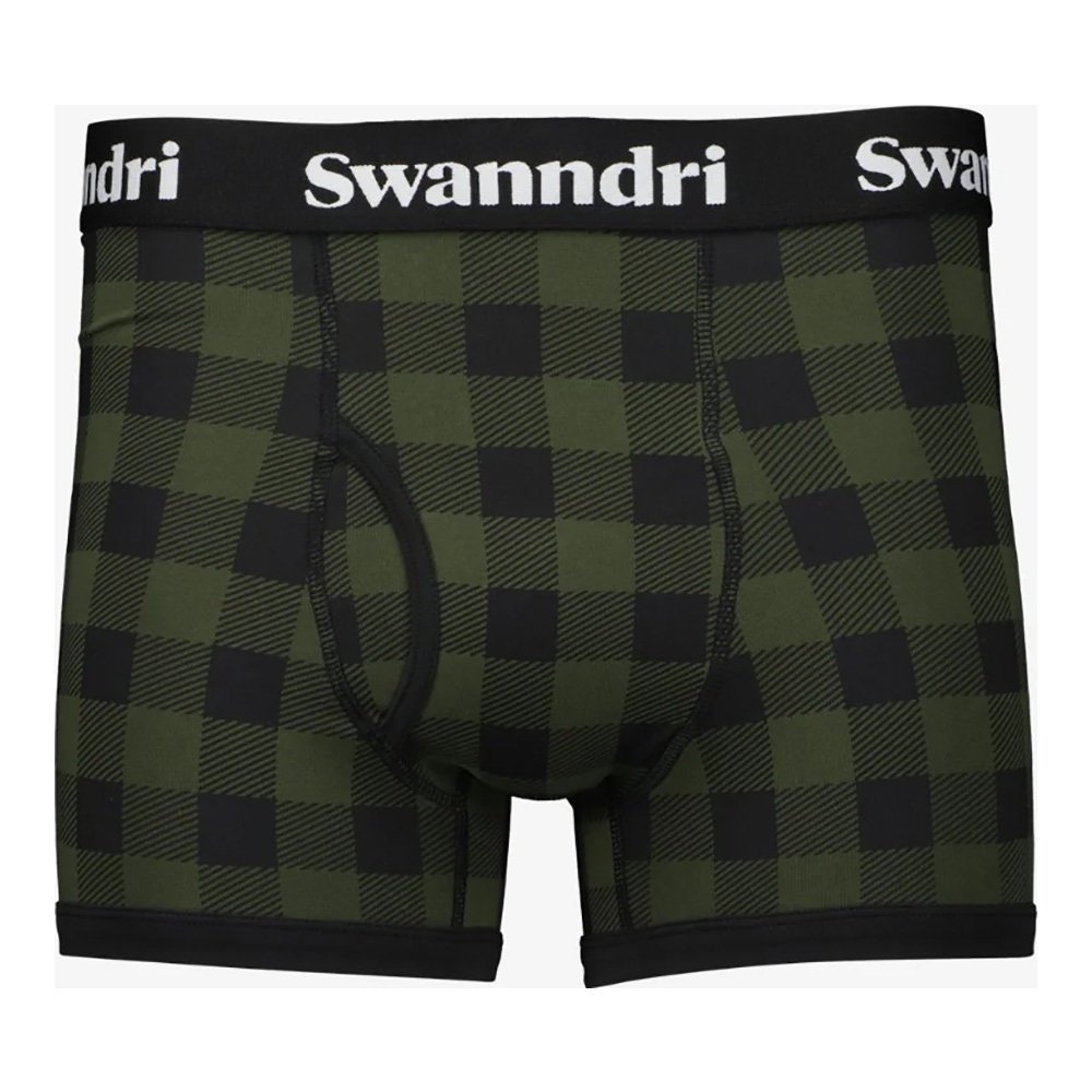 Swanndri SS24 Cotton Mens Underwear Olive/Black Check Large