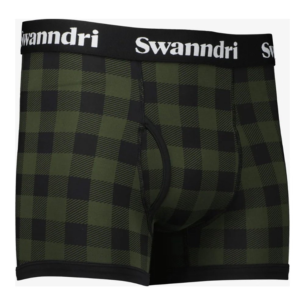 Swanndri SS24 Cotton Mens Underwear Olive/Black Check Large