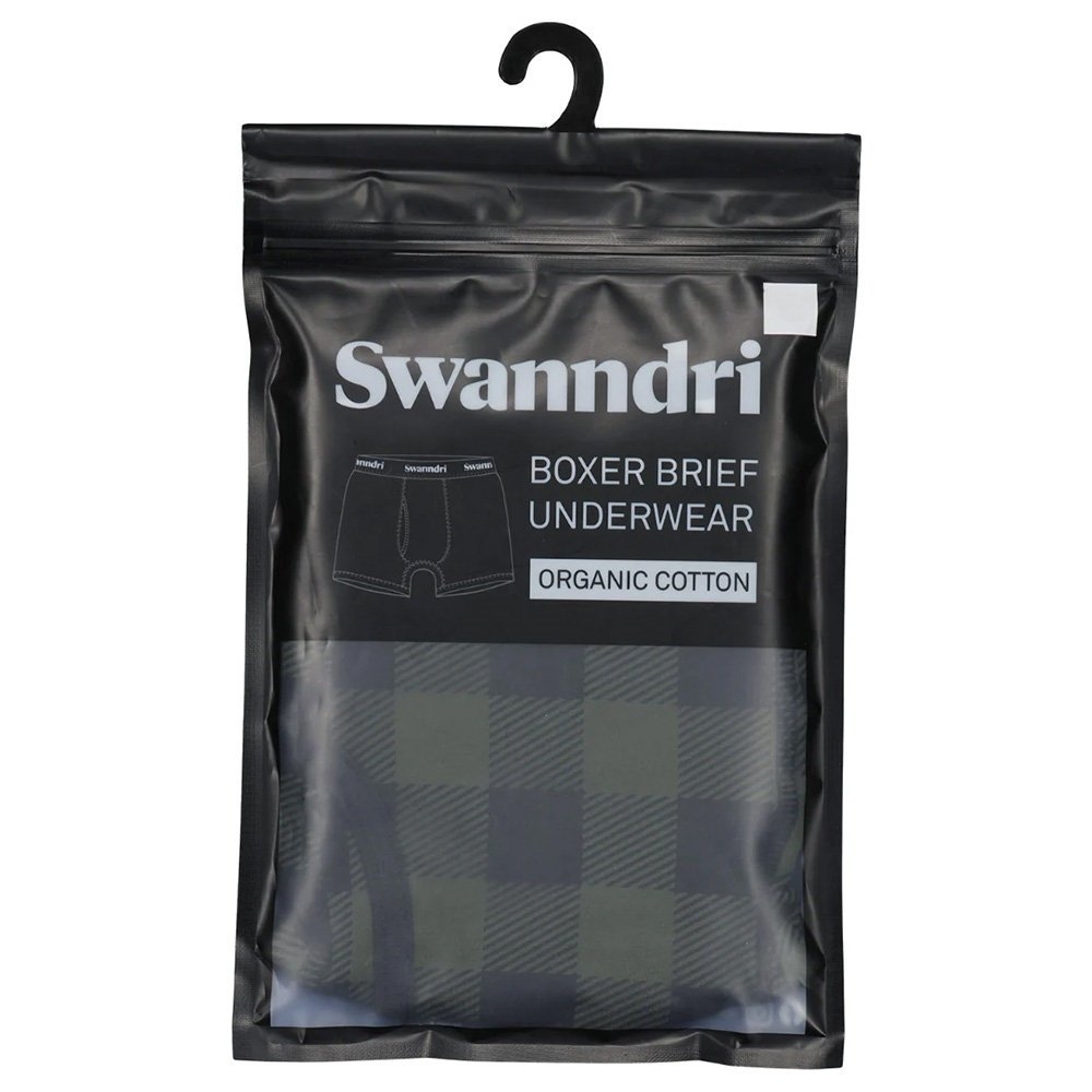 Swanndri SS24 Cotton Mens Underwear Olive/Black Check Large
