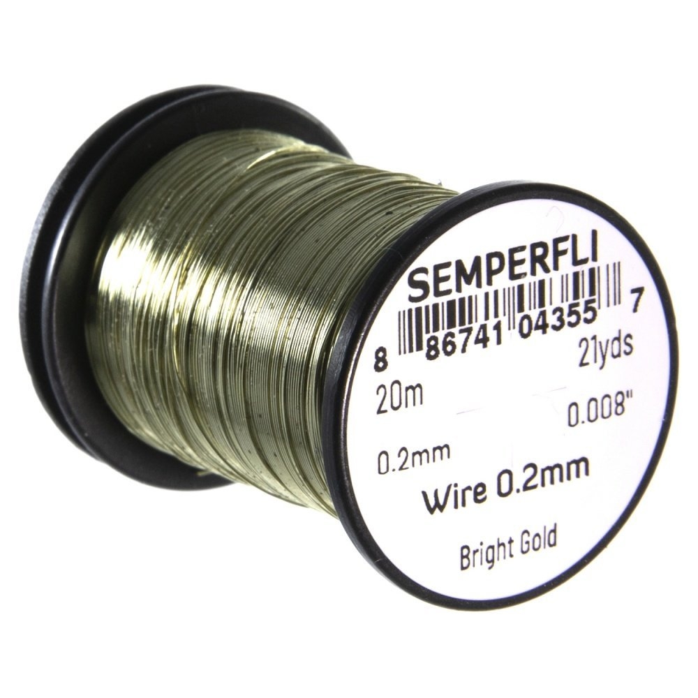 Semperfli Fly Tying Wire 0.2mm 20m Bright Gold