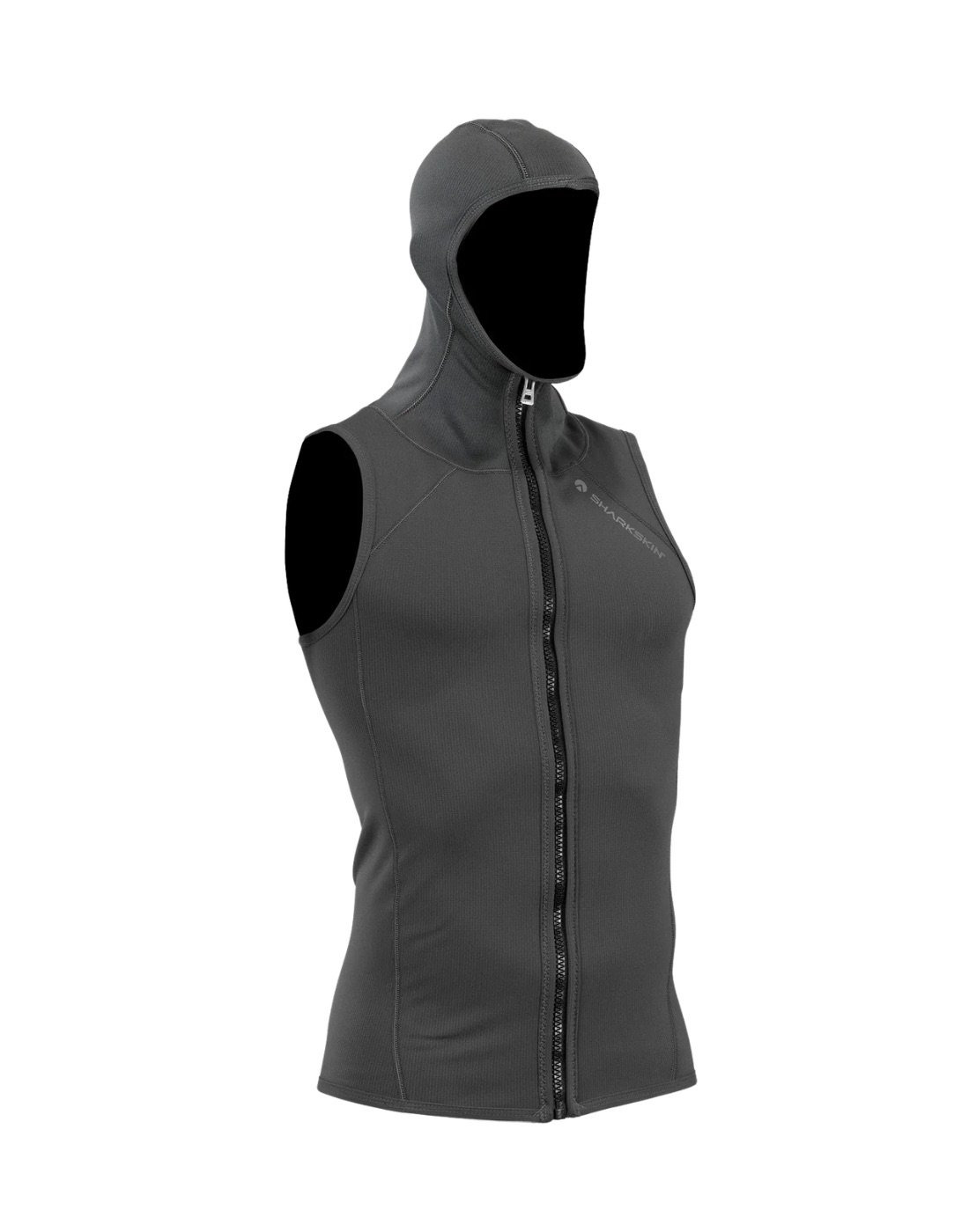 Sharkskin T2 Chillproof Mens Full Zip Hooded Vest Titanium UPF50+