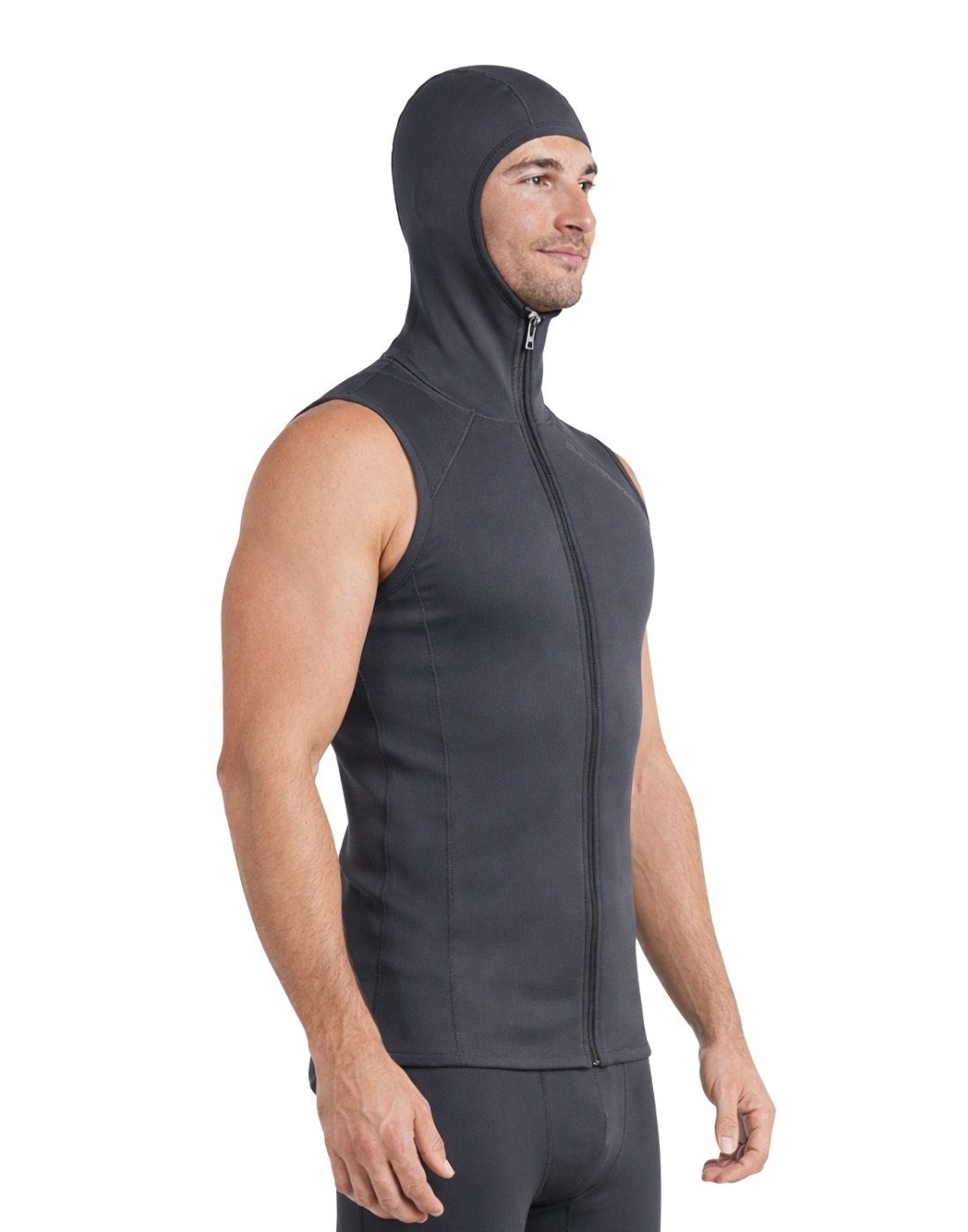 Sharkskin T2 Chillproof Mens Full Zip Hooded Vest Titanium UPF50+