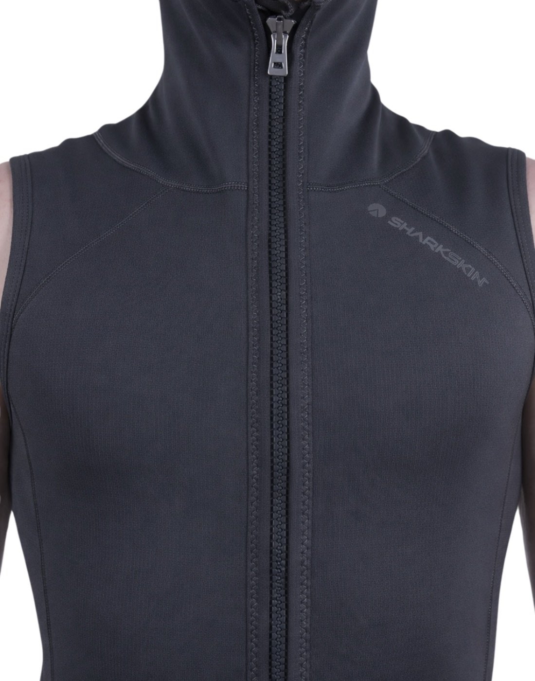Sharkskin T2 Chillproof Mens Full Zip Hooded Vest Titanium UPF50+