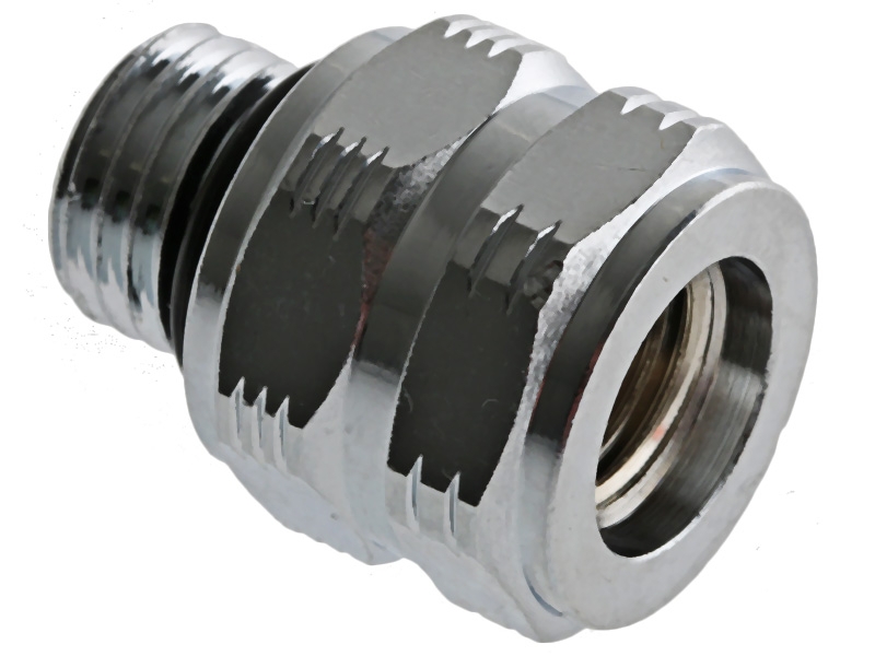 First Stage Dive Regulator to Hose Thread Adapter Male 7/16-20 to Female 3/8-24