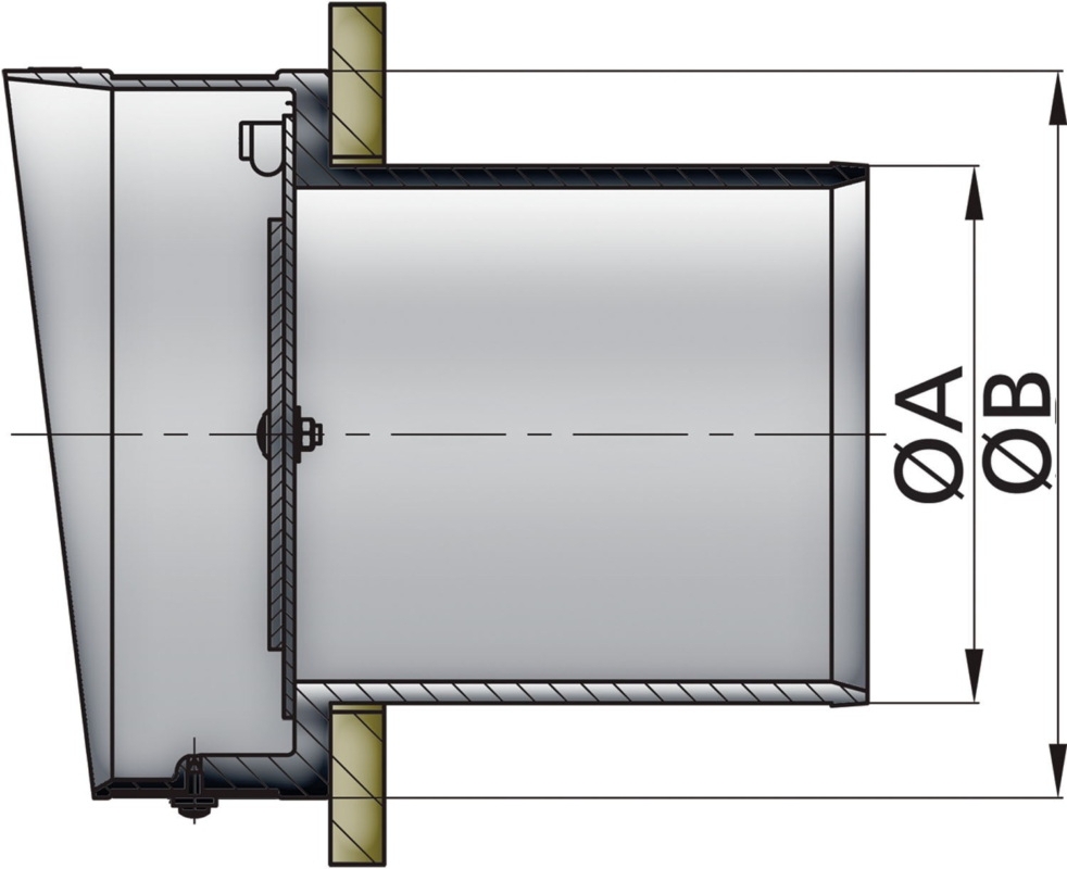 VETUS Transom Exhaust Connection with Check Valve