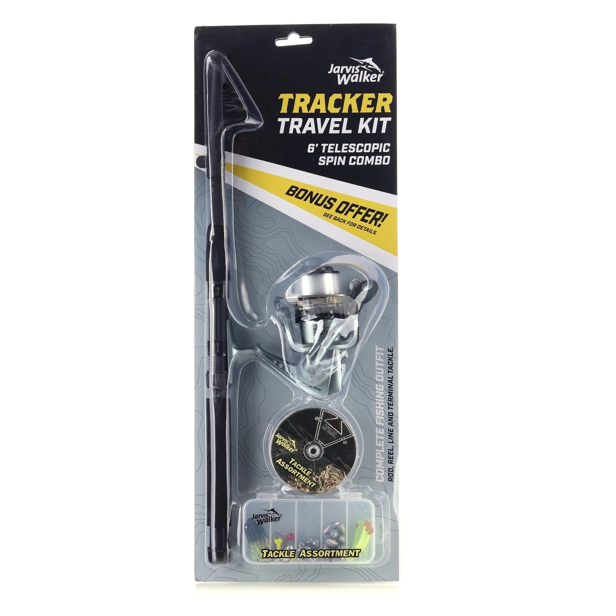 Jarvis Walker Tracker II Telescopic Travel Spin Combo with Line and Tackle 6ft 2-5kg