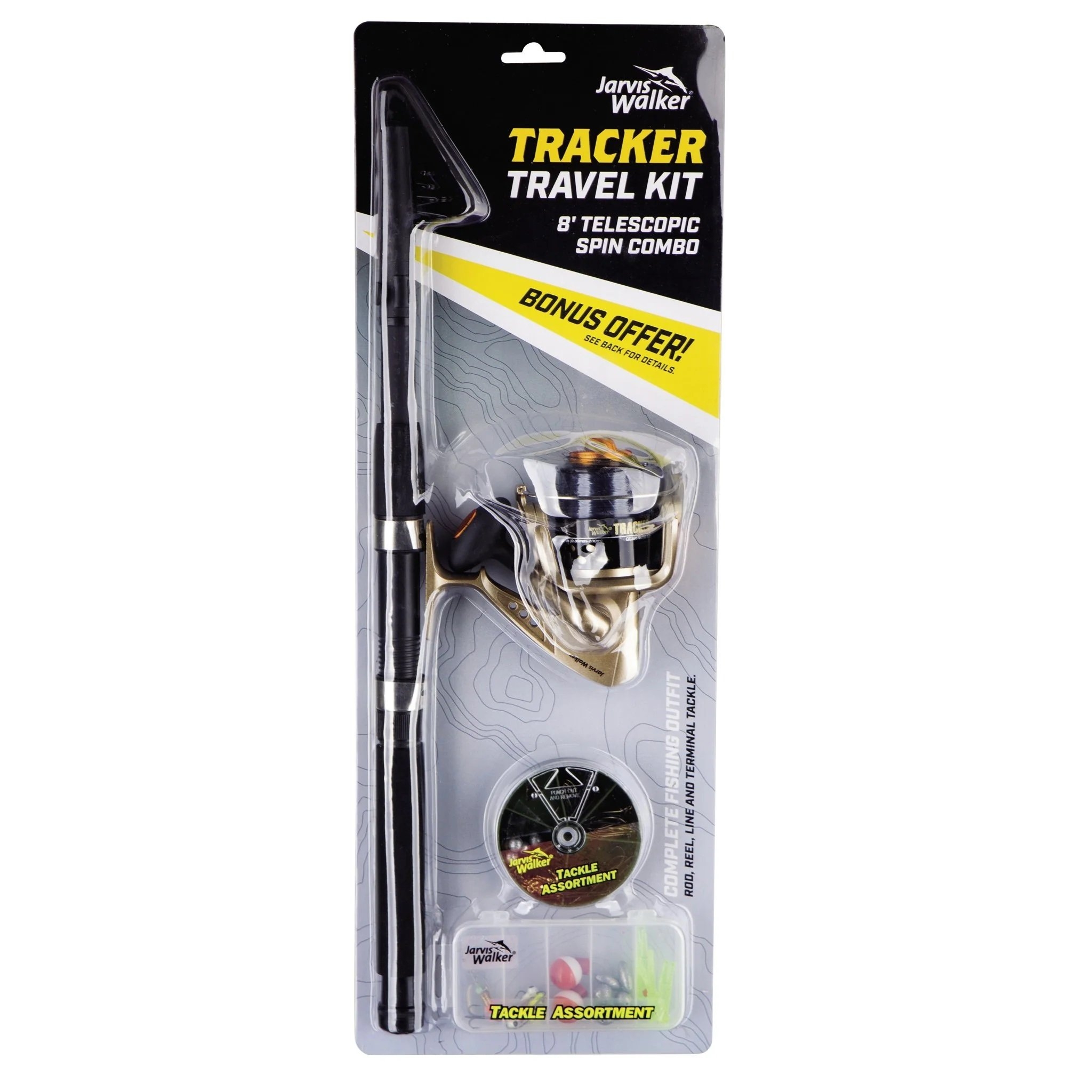 Jarvis Walker Tracker II Telescopic Travel Spin Combo with Line and Tackle 8ft 4-8kg