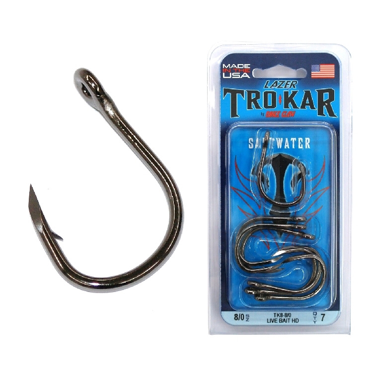 TroKar TK8 Extreme HD Non-Offset Live Bait Hook
